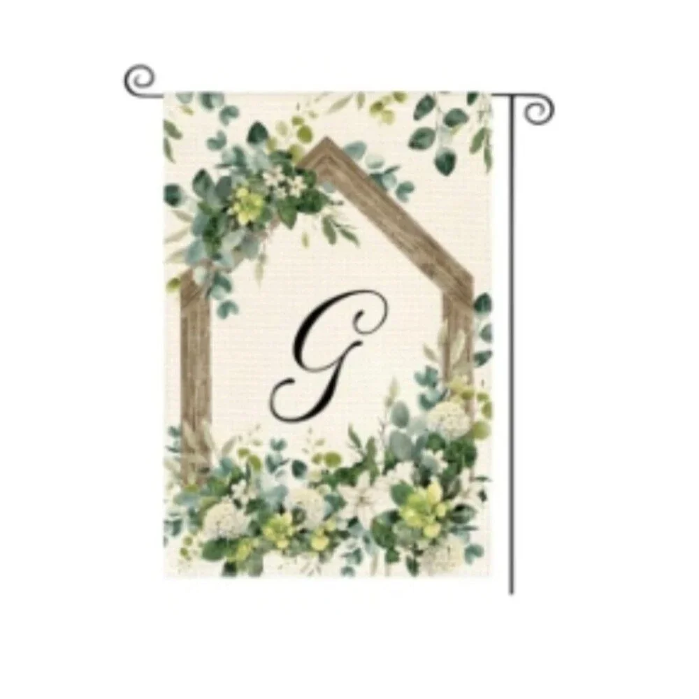 AVOIN colorlife Floral Initial Letter G Monogram Garden Flag 12x18 Inch